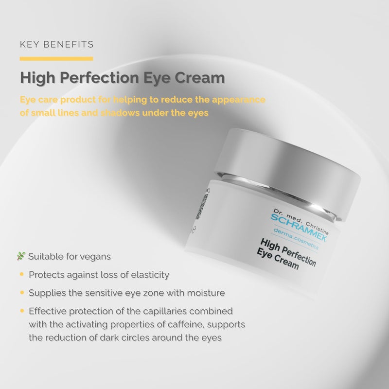 Schrammek High Perfection Eye Cream (0.5 fl oz) - Eye Care Product - Reduces Lines & Shadows Under the Eyes - Caffeine Eye Cream - Skin Care - Dr Schrammek - Image 2